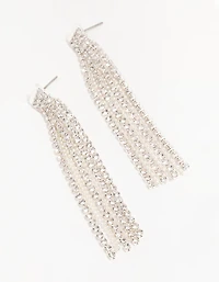 Boucles d’oreilles pendantes en chaîne Silver Diamante