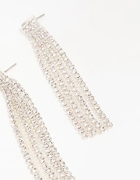 Boucles d’oreilles pendantes en chaîne Silver Diamante