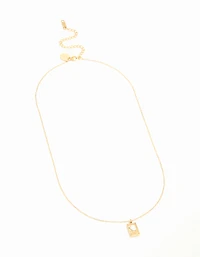 Waterproof Gold Plated Stainless Steel Moon Pendant Necklace