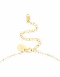 Waterproof Gold Plated Stainless Steel Moon Pendant Necklace