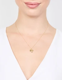 Waterproof Gold Plated Stainless Steel Bow Pendant Necklace