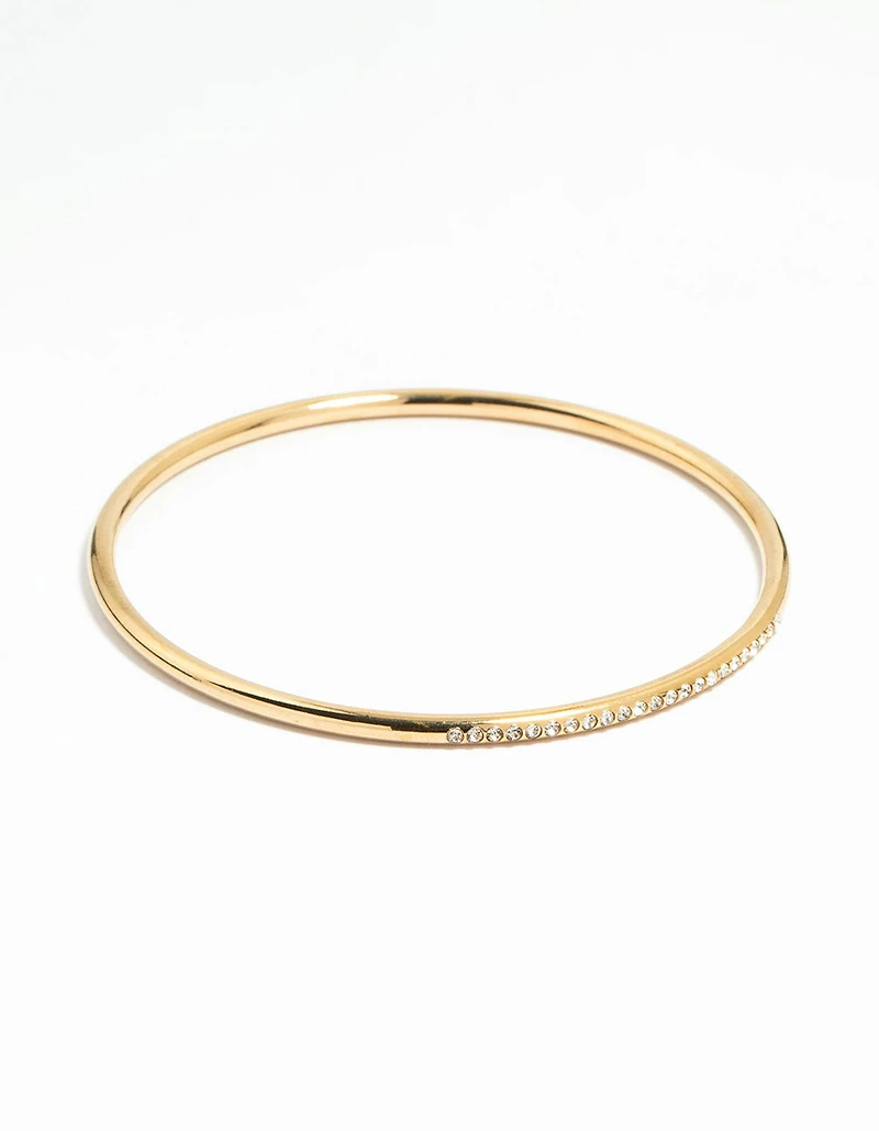 Waterproof Gold Plated Stainless Steel Diamante Bangle