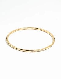 Waterproof Gold Plated Stainless Steel Diamante Bangle