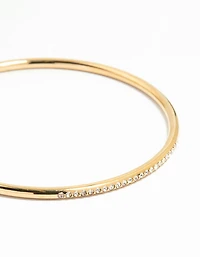 Waterproof Gold Plated Stainless Steel Diamante Bangle