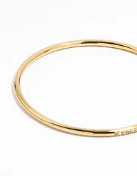Waterproof Gold Plated Stainless Steel Diamante Bangle