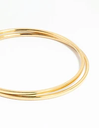 Waterproof Gold Plated Stainless Steel Clean Bangles 2-Pack