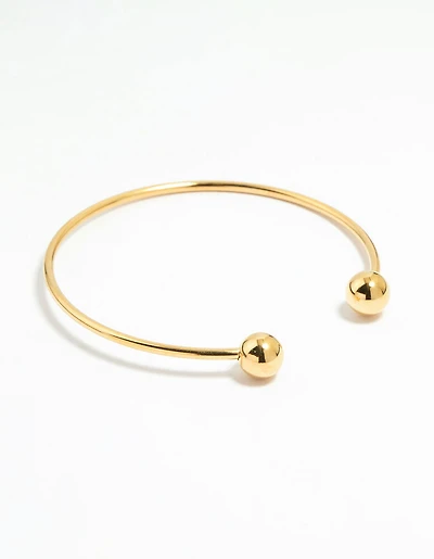Waterproof Gold Plated Stainless Steel Ball Wrist Cuff