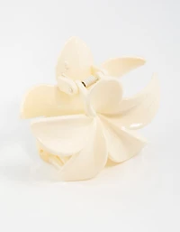 Cream Frangipani Hair Claw Clip