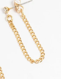 Gold Diamante Chain & Hoop Earrings 3-Pack