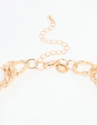 Collier en corde fondue en perles d’or