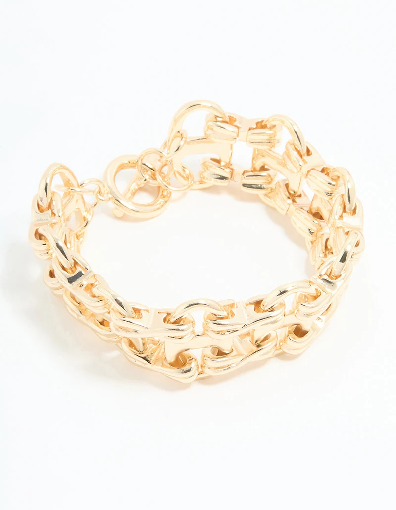 Gold Mariner Ladder T & O Bracelet