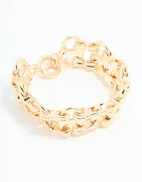 Gold Mariner Ladder T & O Bracelet