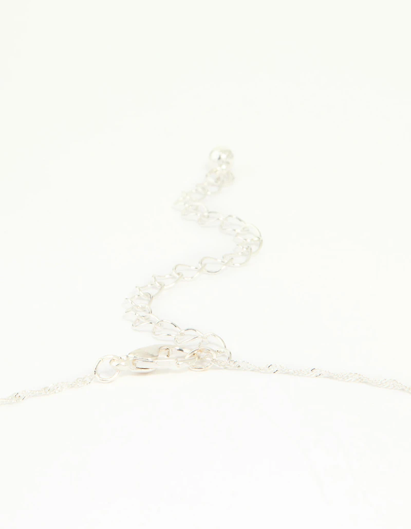 Silver Cubic Zirconia Classic Cross Necklace