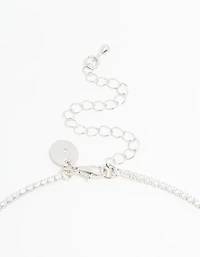 Silver Cubic Zirconia Marquise Pendant Necklace