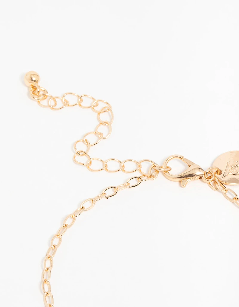 Gold Diamante Drop Bracelets 4-Pack