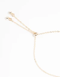 Rose Gold Plated Cubic Zirconia Outline Flower Trio Toggle Bracelet