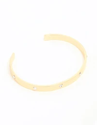 Gold Diamante Open Wrist Cuff