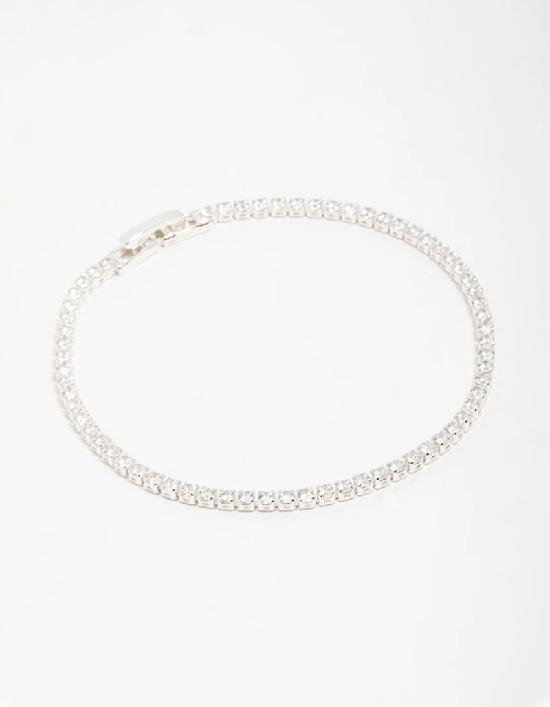 Silver Cubic Zirconia Mini Tennis Bracelet