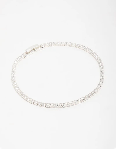 Silver Cubic Zirconia Mini Tennis Bracelet
