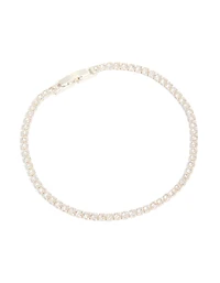 Bracelet de tennis miniature en zirconie cubique argenté