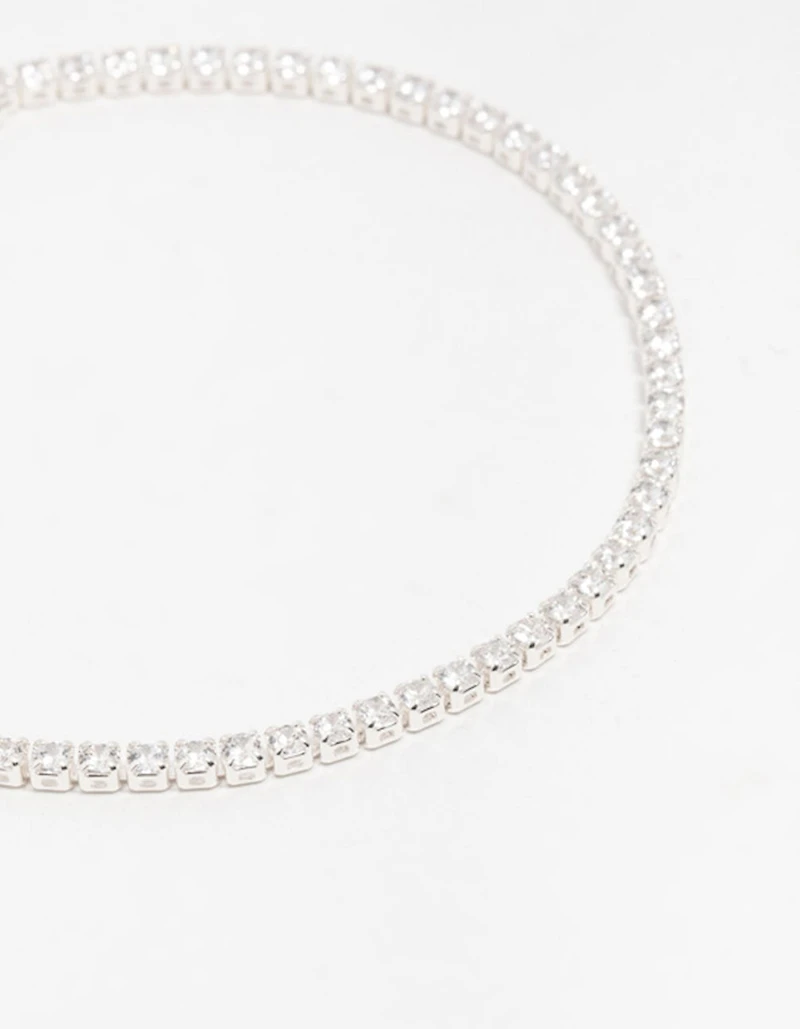 Silver Cubic Zirconia Mini Tennis Bracelet