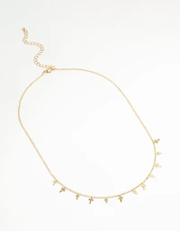 Gold Plated Mini Cross Charm Necklace