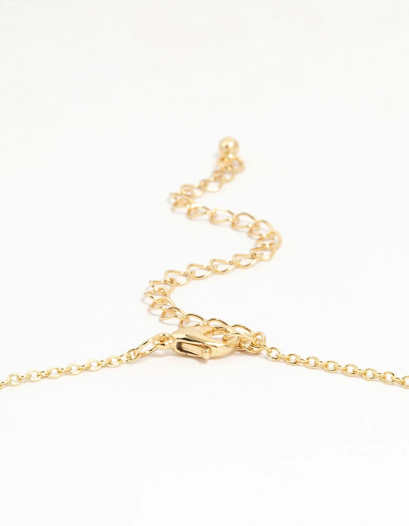 Gold Plated Mini Cross Charm Necklace