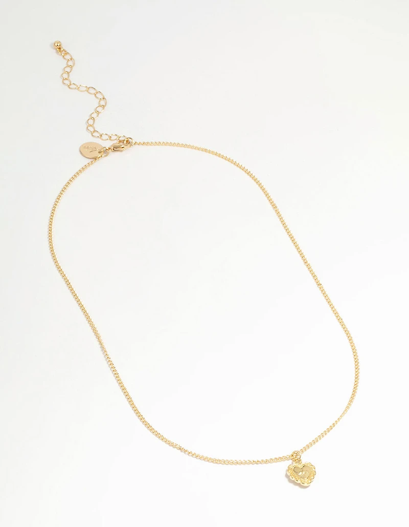 Gold Plated Cross Heart Pendant Necklace