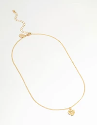 Gold Plated Cross Heart Pendant Necklace
