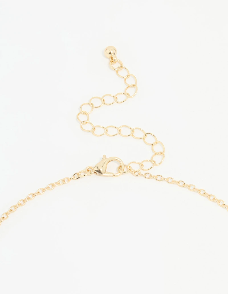 Gold Plated Enamel Mary Pendant Necklace