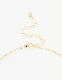 Gold Plated Enamel Mary Pendant Necklace