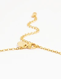 Waterproof Gold Plated Stainless Steel Flower Pendant Necklace