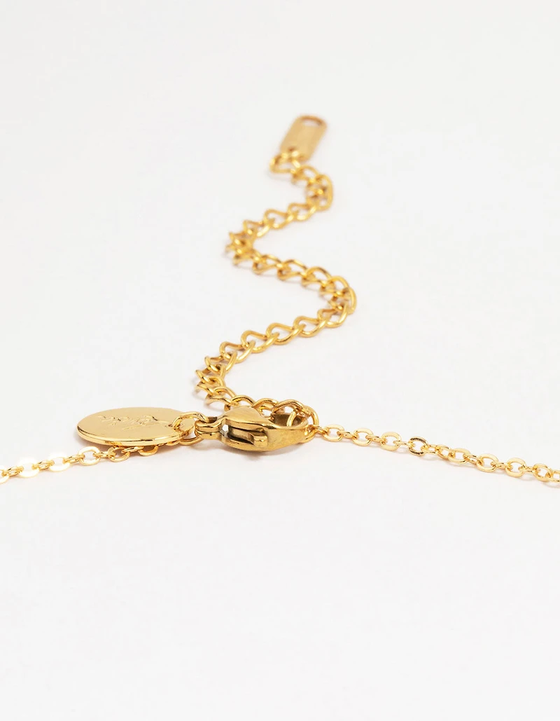 Waterproof Gold Plated Stainless Shell Petal Flower Pendant Necklace