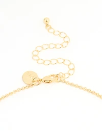 Gold Plated Bubble A & Heart Charm Necklace