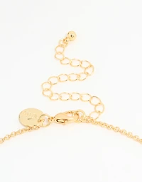 Gold Plated Bubble B & Heart Necklace