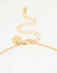 Gold Plated Bubble K & Heart Charm Necklace