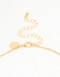 Gold Plated Bubble M & Heart Charm Necklace