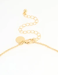 Gold Plated Bubble S & Heart Charm Necklace