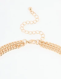 Gold Mixed Metal Coin Layered Necklace