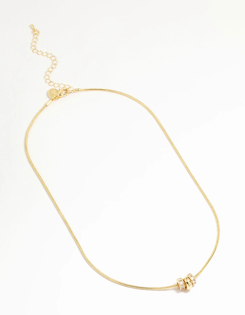 Gold Plated Rondell Pendant Necklace