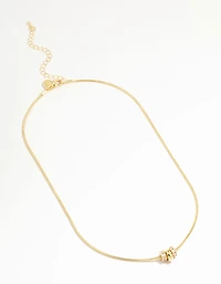 Gold Plated Rondell Pendant Necklace
