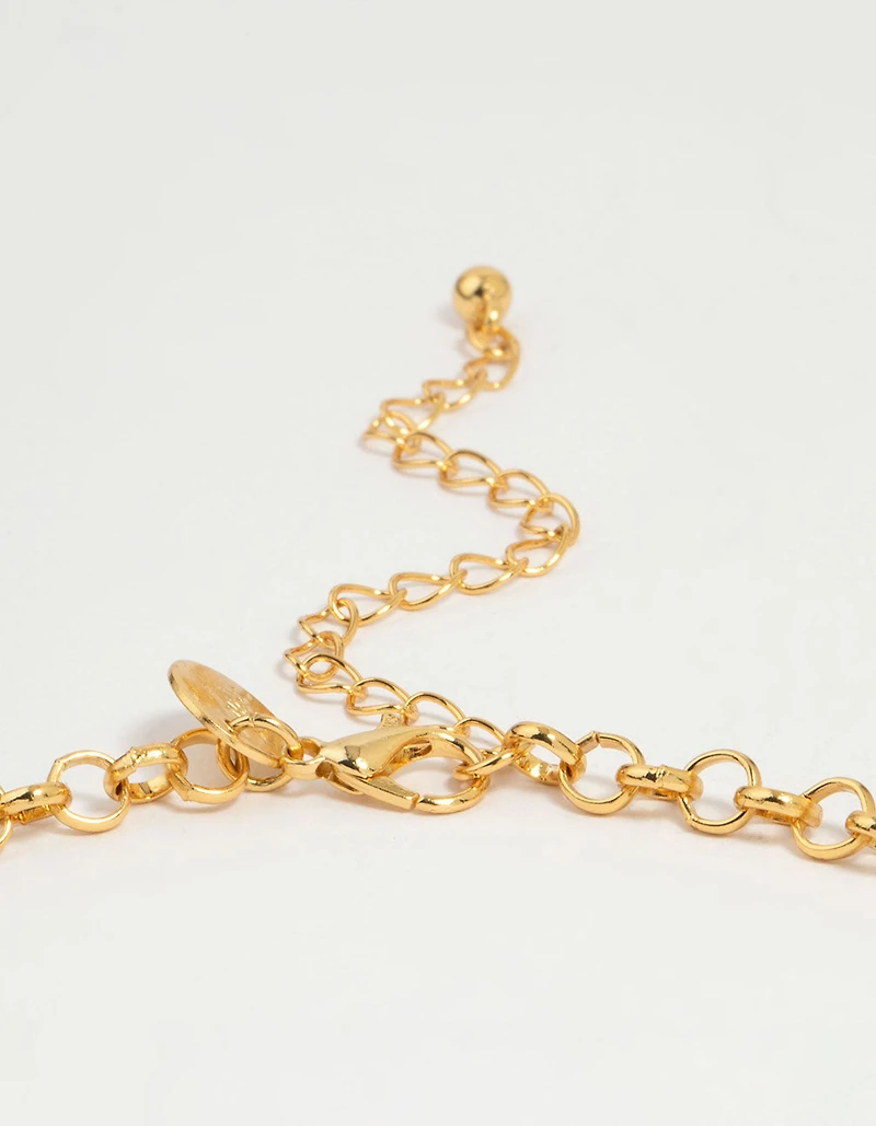 Collier pendentif à disque de pièces plaqué or