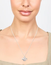 Silver Diamante Planet Pendant Necklace