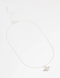 Silver Diamante Planet Pendant Necklace