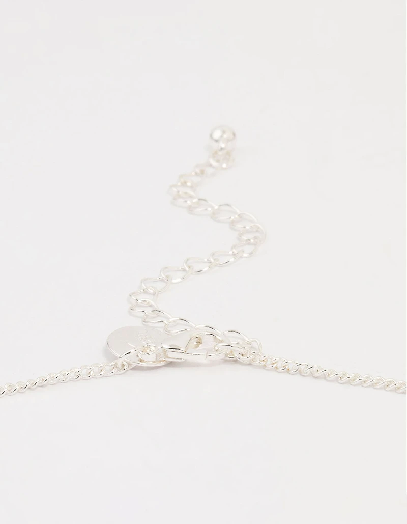 Silver Diamante Planet Pendant Necklace
