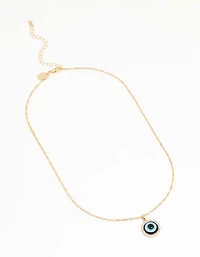 Gold Evil Eye Pendant Necklace