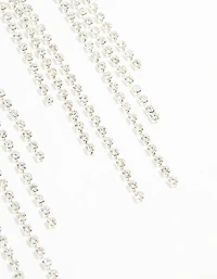 Silver Diamante Rainbow Shaped Cupchain Drop Earrings