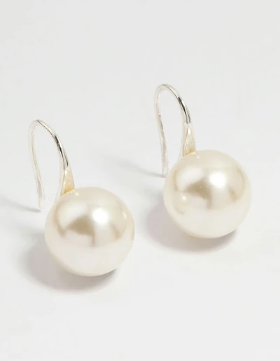 Boucles d’oreilles en crochet en perle plaquées argent