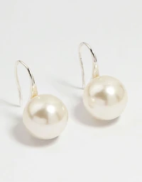 Boucles d’oreilles en crochet en perle plaquées argent