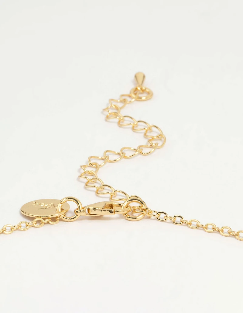 Collier en Y en zircone cubique marquise plaqué or